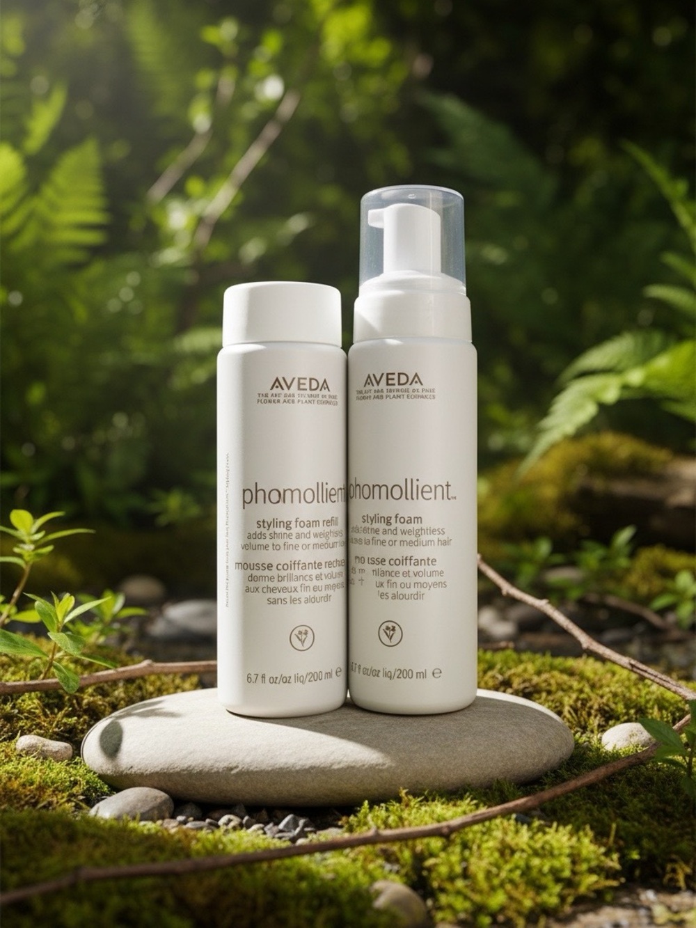 NEW SET of AVEDA Phomollient Styling Foam & Refill  - Set of 2